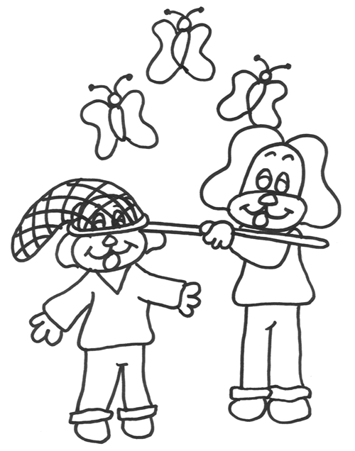 Puppybutterflies - Kolorowanka do Druku z Motywem Dziecięcym kolorowanka do druku